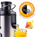 SOKANY SK-4000 800W Juicer – 2-Speed Electric Fruit &amp; Vegetable Juicer with Stainless Steel Body, Plastic Cup Container and High-Power Extraction