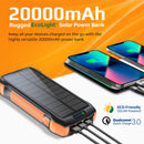 Promate SOLARTANK-20PDQI 20000mAh Solar Power Bank with Wireless Charging – High Capacity Portable Solar Charger for Smartphones, Tablets, Outdoor, Travel, and Emergency Use