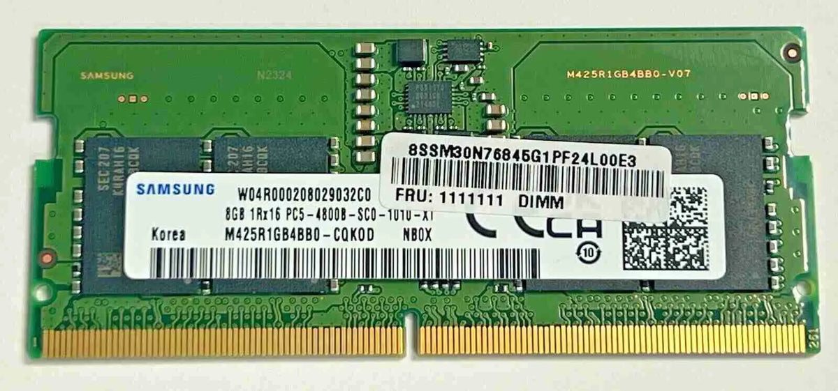 Samsung DDR5 8GB×2枚セット PC5-4800B Samsung 8GB DDR5 5600MHz PC5-44800 CL46 SODIMM 1Rx16 Single Rank