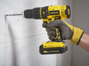 Stanley SCH20S2K-B5 18V Cordless Hammer Drill Kit – Li-Ion, Masonry, Wood & Concrete