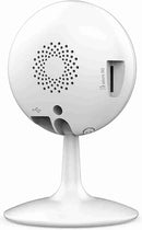Back side label of EZVIZ C1C-B security camera showing QR code for EZVIZ app setup