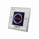 Hand waving over square touchless exit button infrared sensor