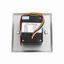 NO NC COM wiring contacts and terminal block on back of square contactless no touch exit button