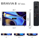 Sony 55XR80 55″ OLED 4K Ultra HD BRAVIA 8 Smart Google TV – Premium HDR10 OLED Display with Google TV, Dolby Vision, and Acoustic Surface Audio for Home Entertainment and Gaming