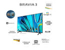 Sony 85S30 85 inch Smart Google TV Bravia 3 2024 4K Ultra HD 60Hz ALLM Frame Dimming HDR10 Dolby Vision (K-85S30)IM2