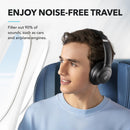 Person commuting and wearing Soundcore Life Q20i headphones in Nairobi