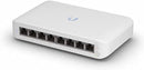 Ubiquiti UniFi Switch Lite 8 PoE USW-Lite-8-PoE front view showing 8 GbE ports 