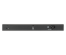 D-Link DGS-1100-26MPV2 24-Port Gigabit PoE Smart Managed Switch rear panel showing AC power input, ground screw connection, and metal rackmount casing