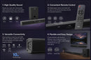 Synix SYN-S60 2.1ch Soundbar Speaker – Delivers immersive sound for enhanced home entertainment and clear audio experience for movies, music, and TV use