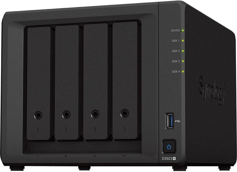 Synology DS923+ NAS Server Bundle 4 Bay (16GB RAM, 16TB Storage) – 4x4TB Synology NAS HDDs, High-Performance Desktop Network Storage Device