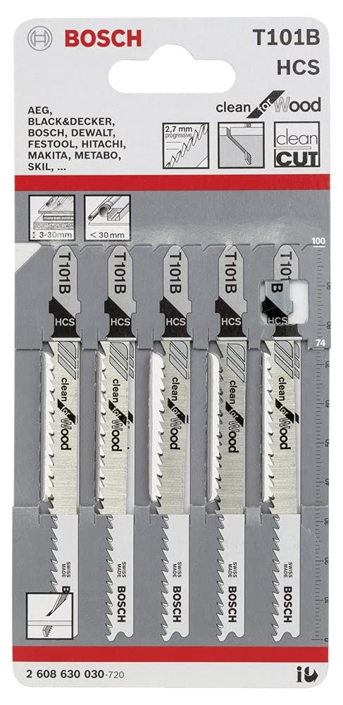 Bosch T 101 B Clean for Wood Jigsaw Blade (5pcs) (2608630030)