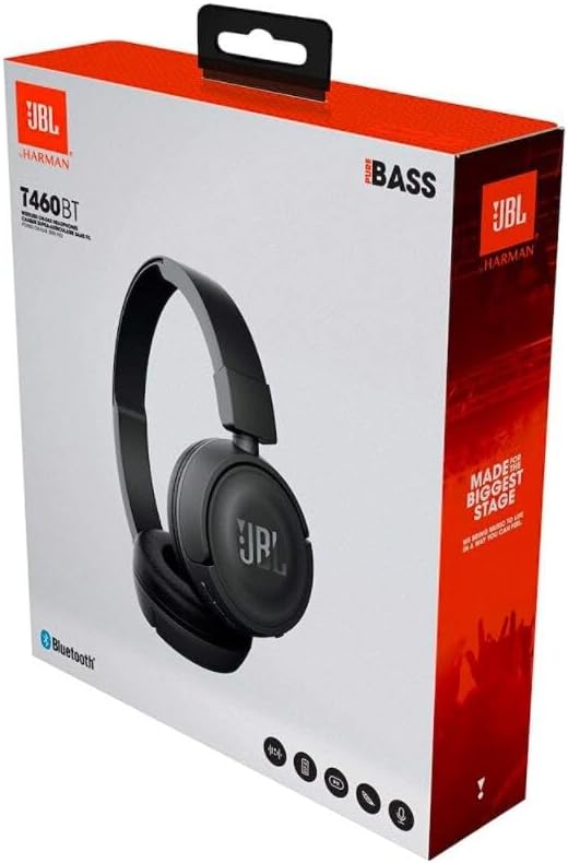 JBL Tune T460BT Extra Bass Wireless On-Ear Headphones with 11 Hours Playtime & Mic