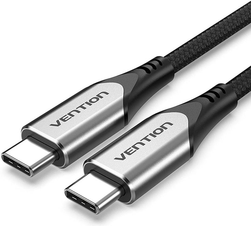 Vention TAAHF Cotton Braided USB-C to USB-C 3.1 Cable - 5Gbps Transmission Speed, 100W Super Fast Charging, 480Mbps Data Snyc, Durable and Flexible, Free Blind Insertion
