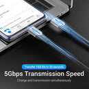 Vention TAAHF Cotton Braided USB-C to USB-C 3.1 Cable - 5Gbps Transmission Speed, 100W Super Fast Charging, 480Mbps Data Snyc, Durable and Flexible, Free Blind Insertion