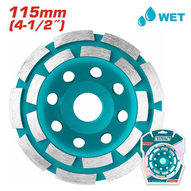 Total TAC2421151 Diamond Cup Wheels Double Row Segmented 115mm Diameter