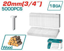 Total TAC918201 20mm 5000pcs Brad Nails – Heavy Duty Precision Fasteners for Woodworking & Carpentry
