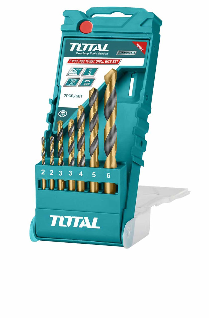 Total TACSD0075 HSS Twist Drill Bits Set 7 Pcs