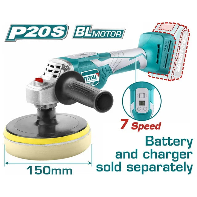 Total TAPLI2001 20V Cordless Angle  Polisher