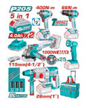 Total TCKLI20592 5-Piece Cordless Industrial Combo Kit – Heavy Duty Power Tools for Professional & DIY Use
