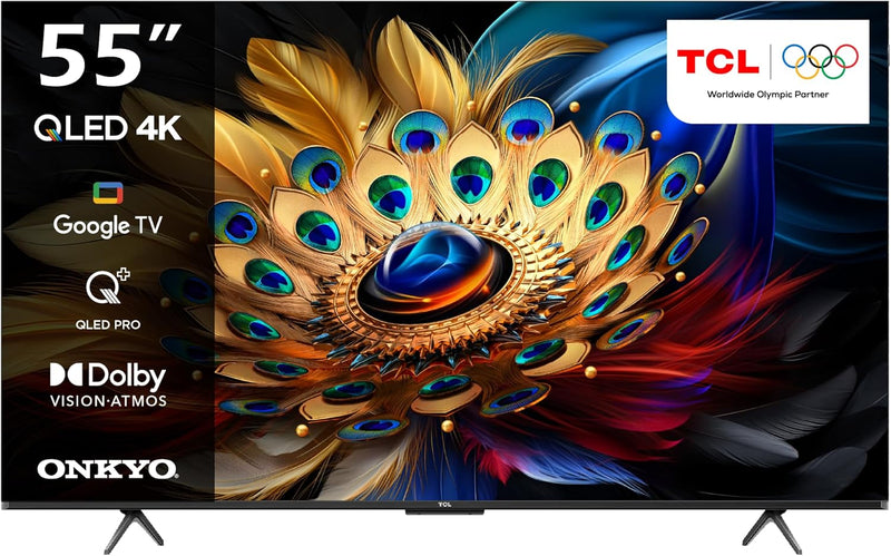 TCL 55C655 55-Inch QLED UHD 4K Pro Smart Google TV with Bluetooth, YouTube &Netflix