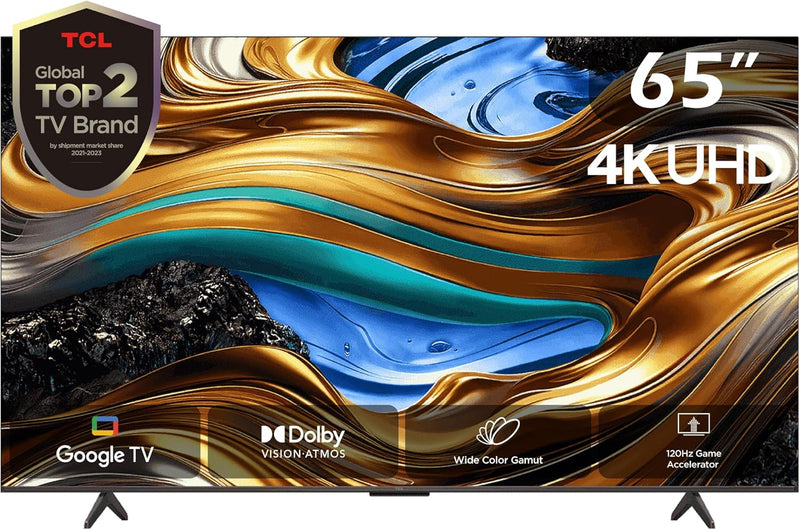 TCL 65P755 65-inch 4K UHD Smart Google TV with HDR10+, 120Hz, Game Master MEMC, Bluetooth, Netflix &YouTube