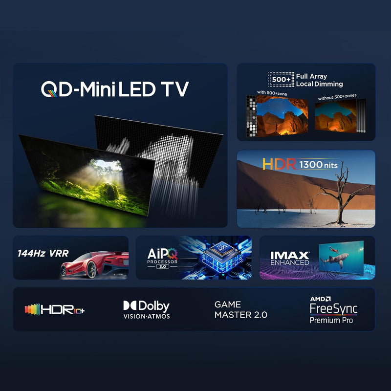 TCL 75C755 75-inch QD-Mini LED 4K HDR10+ Smart Google TV