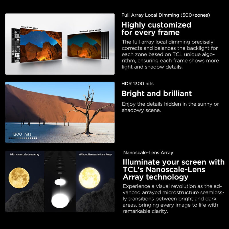 TCL 75C755 75-inch QD-Mini LED 4K HDR10+ Smart Google TV