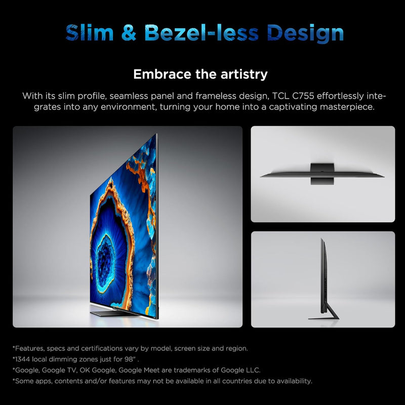 TCL 75C755 75-inch QD-Mini LED 4K HDR10+ Smart Google TV