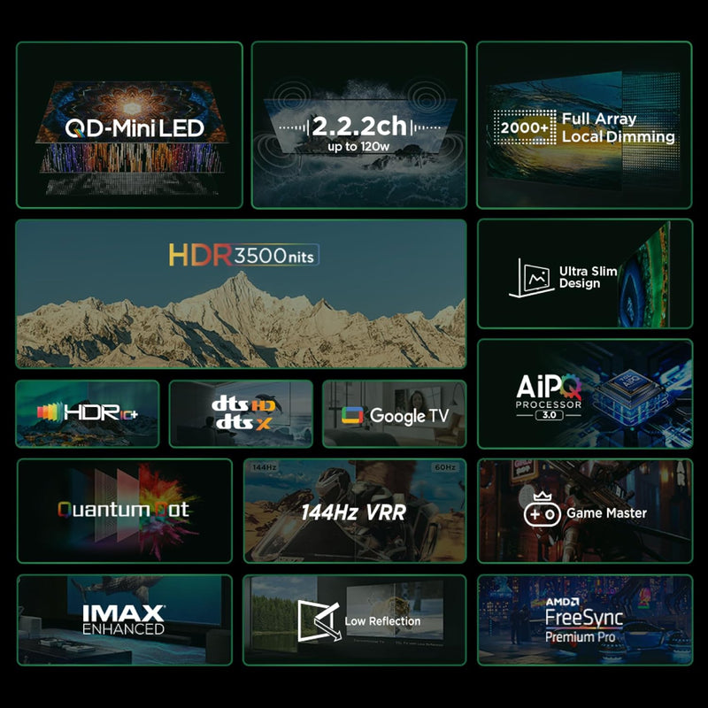 TCL 75C855  75 inch Premium 4K QD-Mini LED HDR Smart Google TV