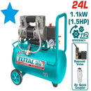 Total TCS1110242 1100W 24L ( 1.5HP ) Air Compressor – Heavy Duty Portable Electric Compressor for Home, Garage & Workshop Use