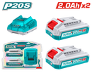 Total TFBCPK2212 20V P20S Lithium-Ion Battery & Fast Charger Kit – Cordless Power Tool Battery Pack