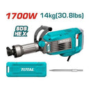 Total TH2170682-8 1700W Demolition Breaker – Heavy Duty Electric Jackhammer for Concrete & Masonry Work