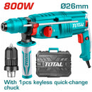 Total TH308268-2 800W Rotary Hammer (With 1pc keyless quick-change chuck)
