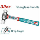 Total THBPH61032 32oz (900g) Ball Pein Hammer – Heavy Duty Steel Hammer for Metalworking, Automotive & Workshop Use