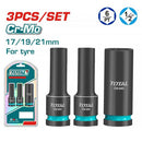 Total THKISD12042L 3-Piece 1/2" Drive Deep Impact Socket Set – Heavy Duty Automotive & Mechanical Tool Set