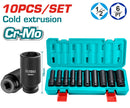 Total THKISD12102L 10-Piece 1/2" Deep Impact Socket Set – Durable Hand Tools for Home, Garage & Workshop Use