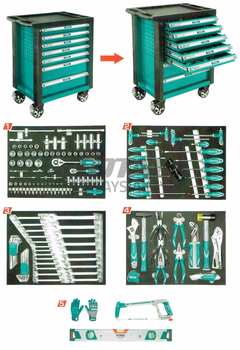 Total THPTCS71621 162 Pcs Tool Chest Set