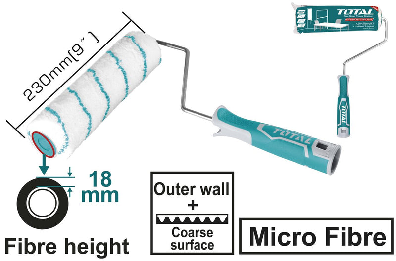 Total THRHT042302 Mini Roller Cylinder Brush (Outer wall) 9"