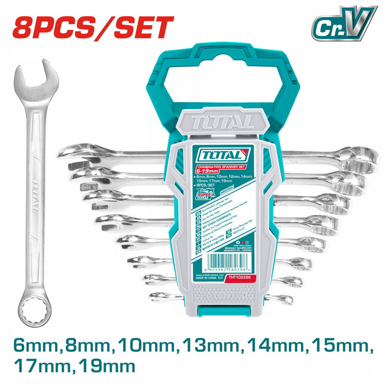 Total THT102286 8pcs Combination Spanner Set 6-19mm