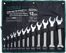 Total THT1023121 12 Pcs Double Open-End Spanner Set – Durable Chrome Vanadium Steel, Metric Sizes for Automotive & Home Use