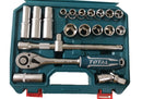 Total THT121201 20-Piece 1/2" Socket Set – Chrome Vanadium Steel, Ratchet & Extension Included, Durable 