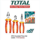 Total THT2K0302 3-Piece Insulated Pliers Set – Durable Electrician Tools with Comfortable Grip for Safe Electrical Work