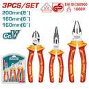 Total THT2K0302 3-Piece Insulated Pliers Set – Durable Electrician Tools with Comfortable Grip for Safe Electrical Work
