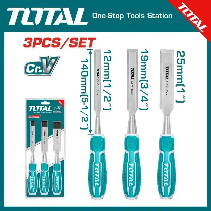 Total THT41K0302 3 Pcs wood chisel set