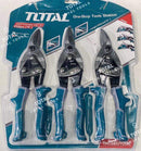 Total THT520106K 10" 3-Piece Aviation Snip Set – Heavy-Duty Tin/Sheet Metal Cutter, Straight & Curved Blades, Industrial-Grade Steel, Ergonomic Handles