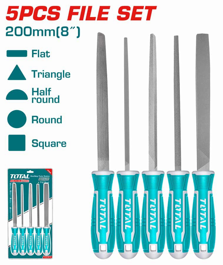 Total THT918516 5 Pcs steel file set/8”