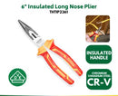 Total THTIP2361 6” Insulated Long Nose Pliers – Precision Grip, Heat-Resistant, Electrician-Grade Tool