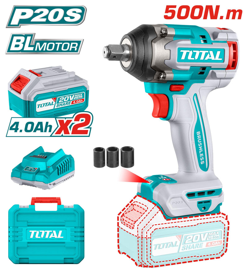 Total TIWLI2050 20V Lithium-Ion Cordless Impact Wrench