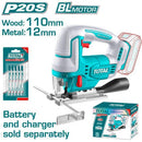 Total TJSLI1008 20V Cordless Jigsaw – Lightweight & Precision Cutting Power Tool for Wood, Plastic & Metal