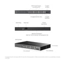 TP-Link TL-ES228GMP Omada 28-Port Gigabit Easy Managed Switch – 24-Port PoE+ (384W), Rackmount, VLAN & QoS